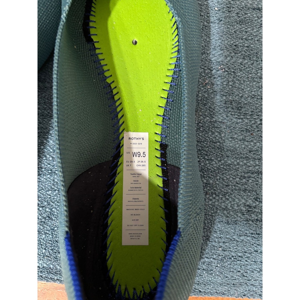 Rothys The Point Dark Emerald Green Pointed Toe Knit Flats Womens 9.5 - Picture 7 of 7